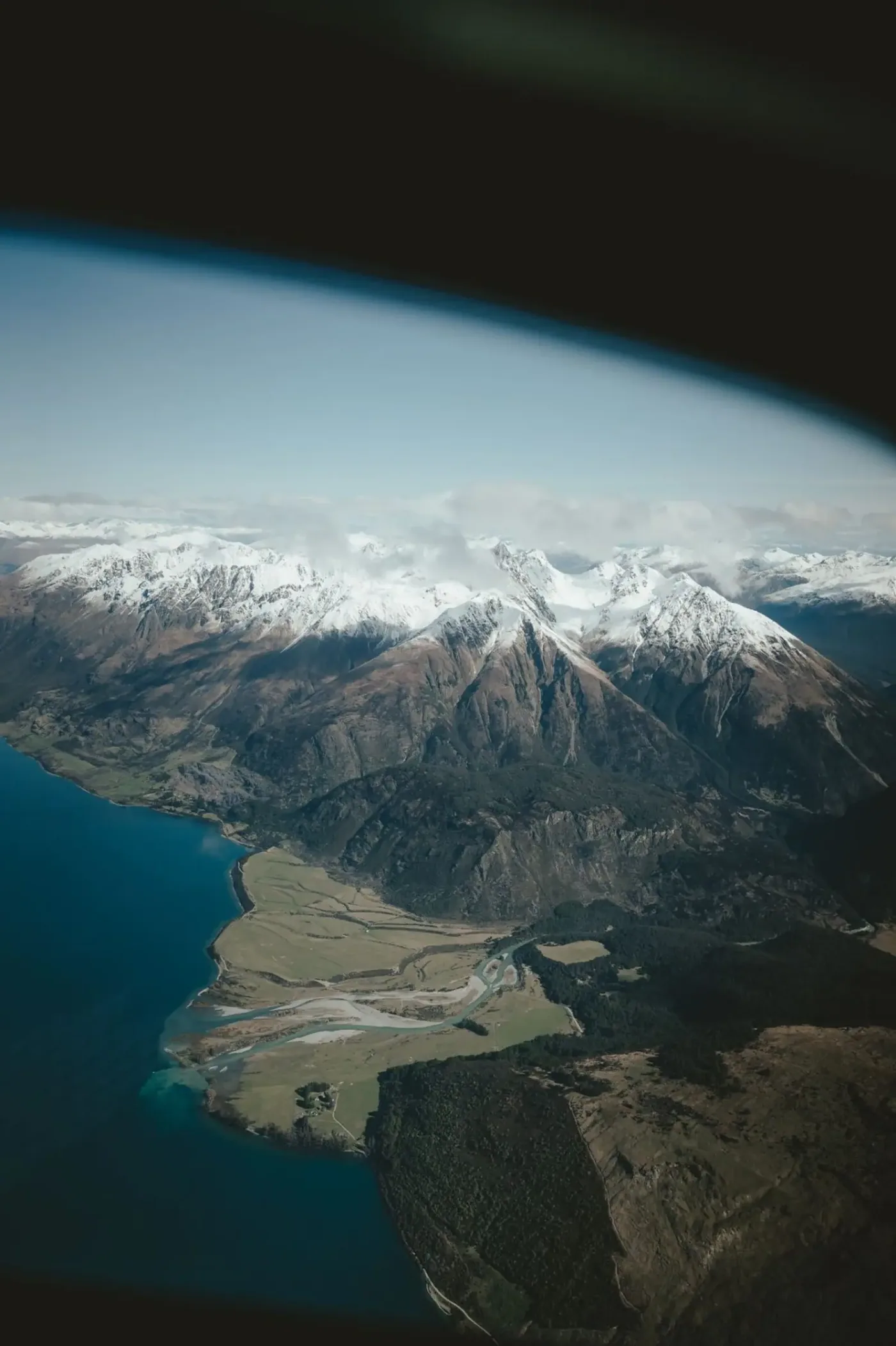 Aerial views between landings in the Southern Alps