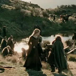 Éowyn's camp beside the water at Deer Park Heights in The Two Towers