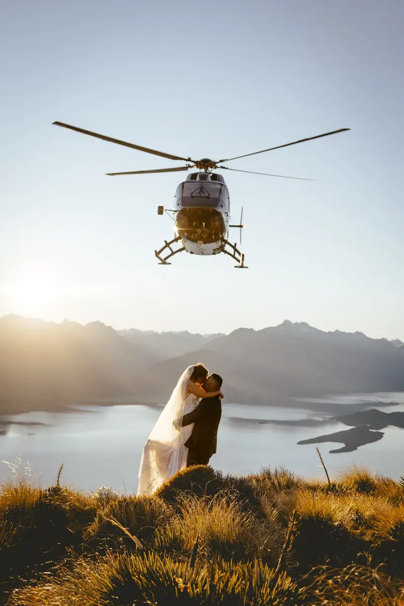 Heli elopement photography in Queenstown and Wanaka, New Zealand