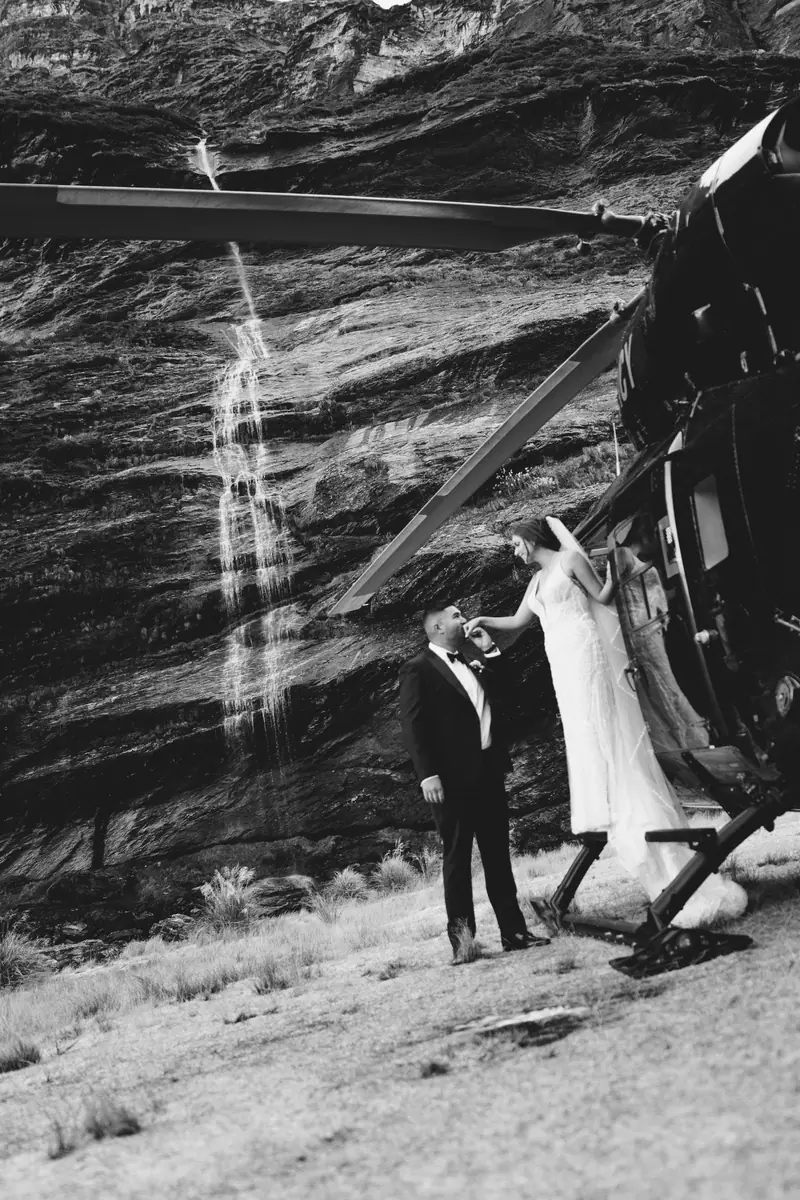Heli elopement photography in Queenstown and Wanaka, New Zealand