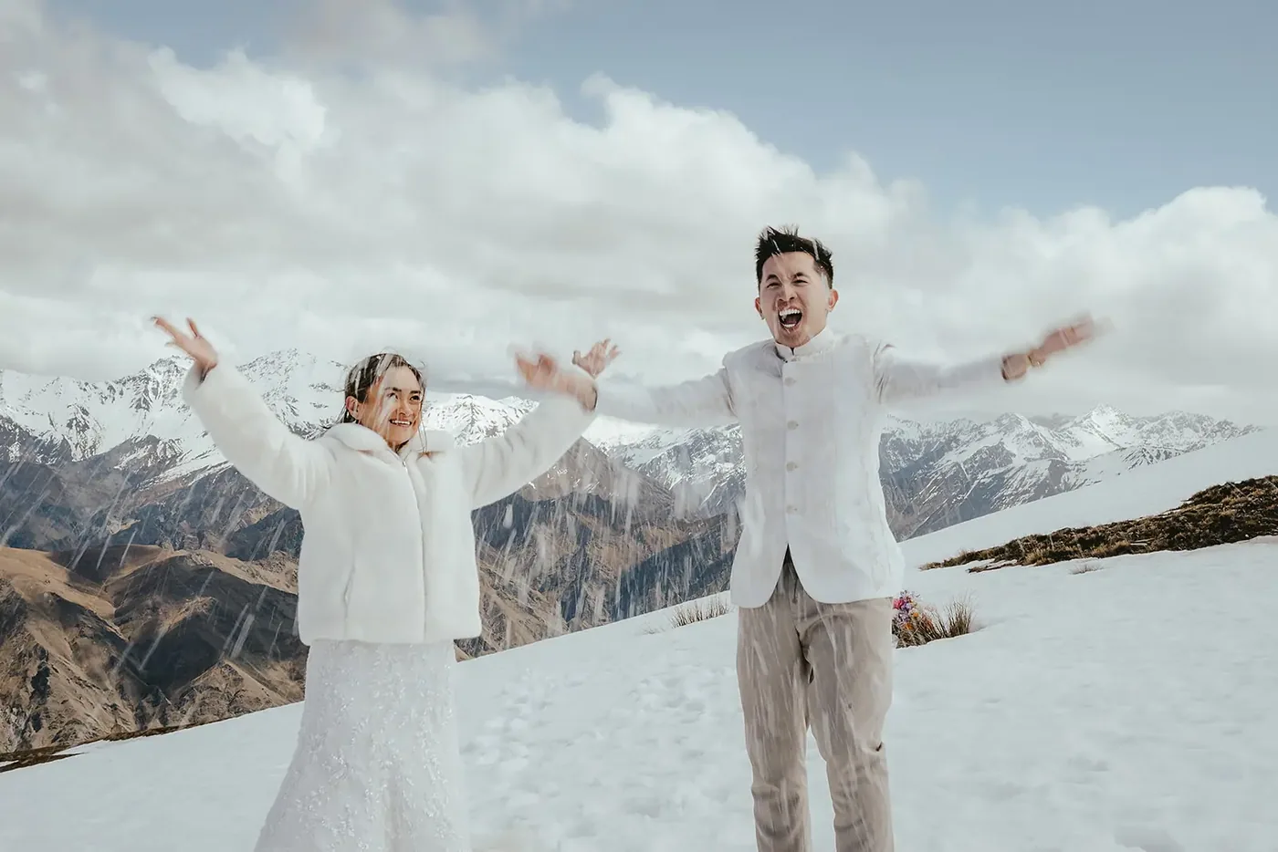 Joy in the snow at the secret alpine landing
