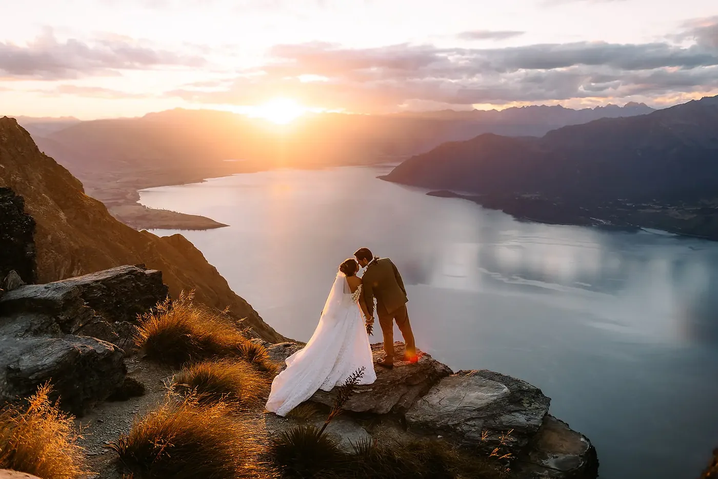 Sharlene + Andrew Private 2-Landing Queenstown Helicopter Elopement at Lake Erskine + Cecil Peak · Queenstown